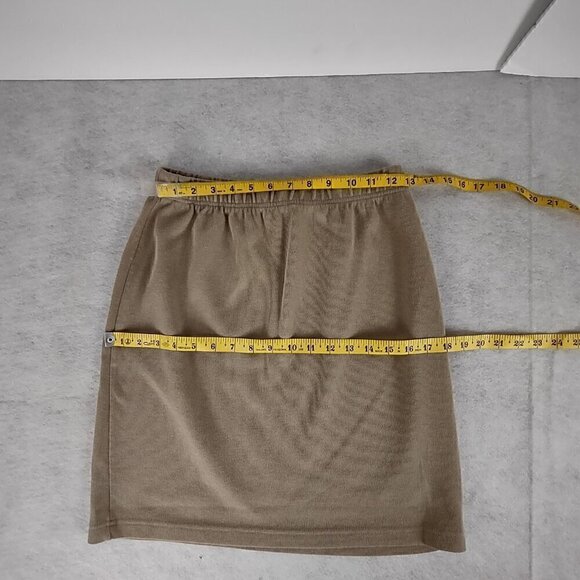 Express Cotton Blend Tricot Tan Sweater (Size Large) & Skirt (Size Medium) Set - Picture 12 of 16